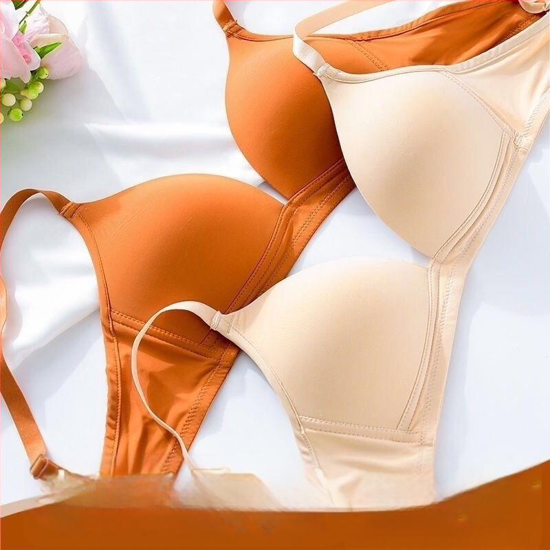 Sutien subtire în stil franțuzesc pentru sâni mici, susținere și modelare, fără sârmă, fără cusături, cupe triunghiulare
