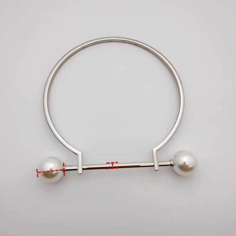 Set de accesorii pentru geantă din aliaj, cu mâner D în formă de perlă