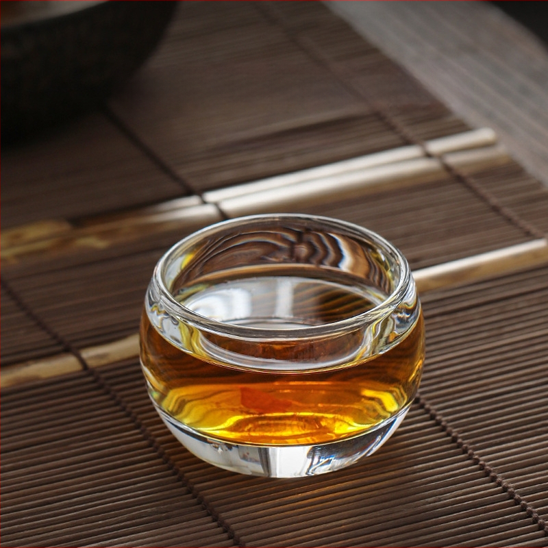 Ceasca de ceai Kung Fu din cristal transparent, ceasca de sticla pentru uz casnic, rezistentă la temperaturi înalte, îngroșată, de înaltă calitate, mică
