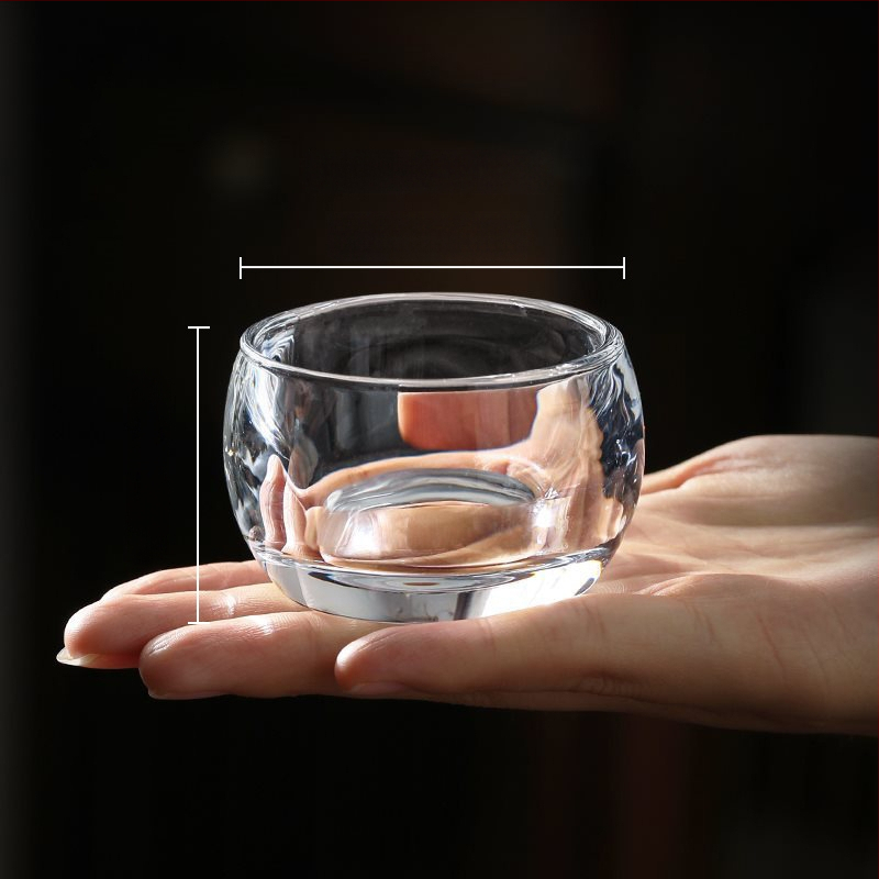 Ceasca de ceai Kung Fu din cristal transparent, ceasca de sticla pentru uz casnic, rezistentă la temperaturi înalte, îngroșată, de înaltă calitate, mică
