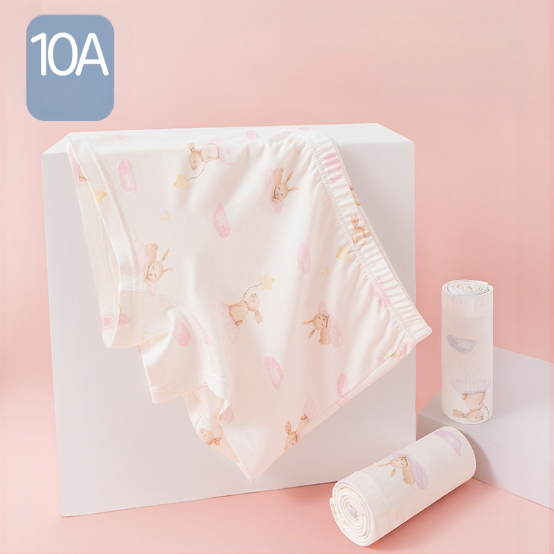 Lenjerie din modal pentru fete, boxeri talie medie cu funda, 3–8 ani