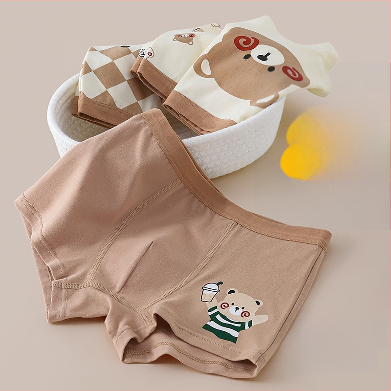 Boxer pentru copii din bumbac de clasă A, antibacterian, pentru copii între 3 și 8 ani, 95% bumbac, 5% elastan