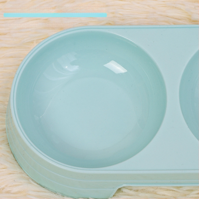 Boluri din plastic colorate ca bomboane pentru pisici, bol dublu oval, stil macaron