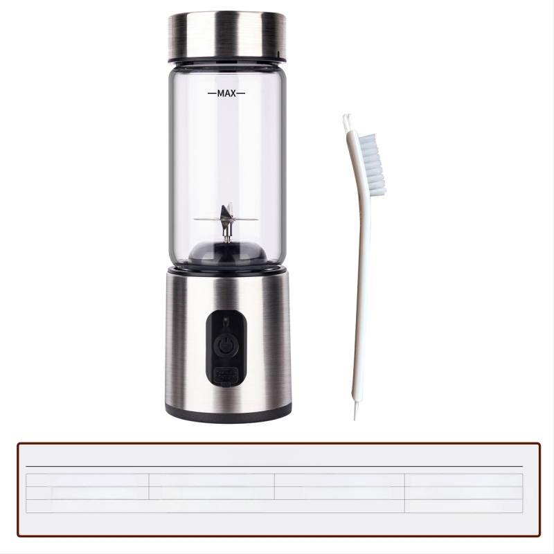 Storcător electric portabil pentru fructe și legume, cu 6 lame, sticlă borosilicată, capacitate 400 ml, baterie încorporată