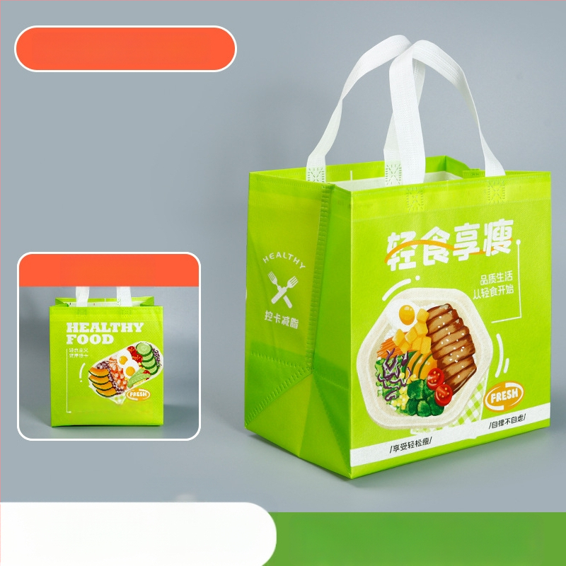 Pungi de livrare din material nețesut, impermeabile, pentru catering comercial, ambalaje ecologice, geantă cu imprimare a logo-ului