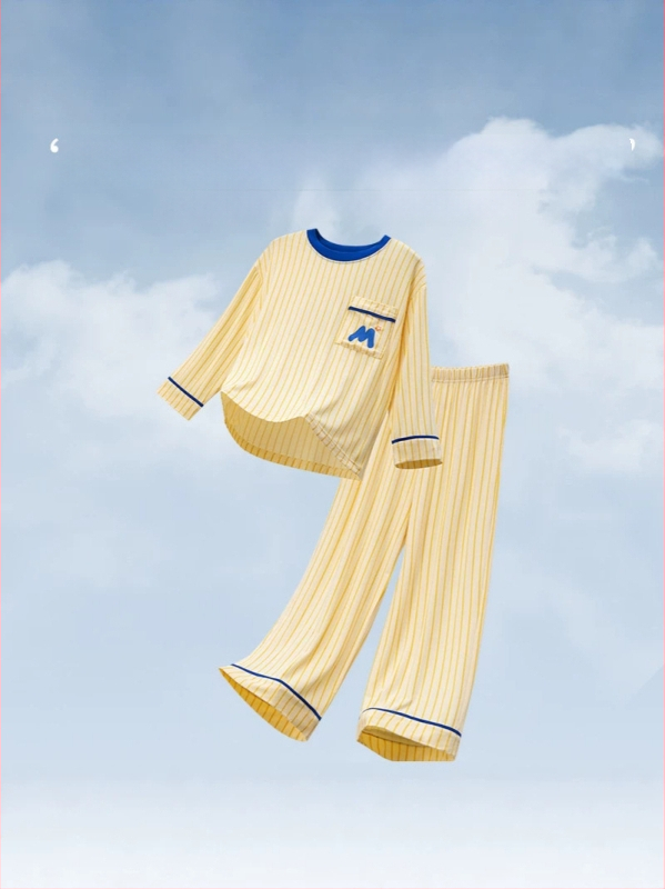 Set de pijama pentru copii din modal, tricou cu mânecă scurtă și pantaloni scurți, două piese, vară, unisex
