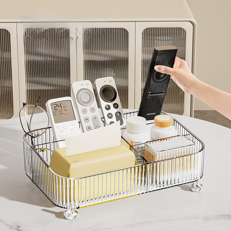 Cutie de stocare pentru birou, cu compartimente pentru telecomenzi și obiecte mărunte – organizator pentru casă, sufragerie, birou sau cămin