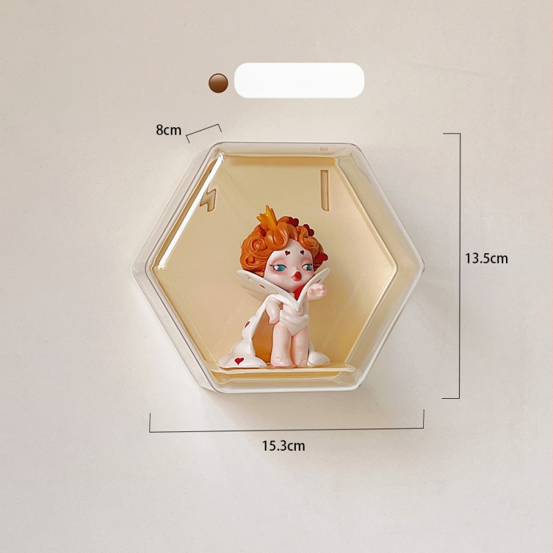 Bubble Mart Weekday Wonderland casetă de expunere transparentă montată pe perete, pentru o singură figurină, protecție împotriva prafului