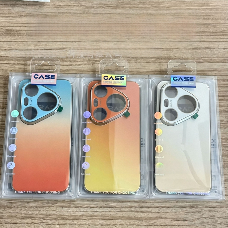 Funda din sticlă cu gradient curcubeu pentru Huawei Pura90Pro și Mate80Pro, protecție electroplată integrală