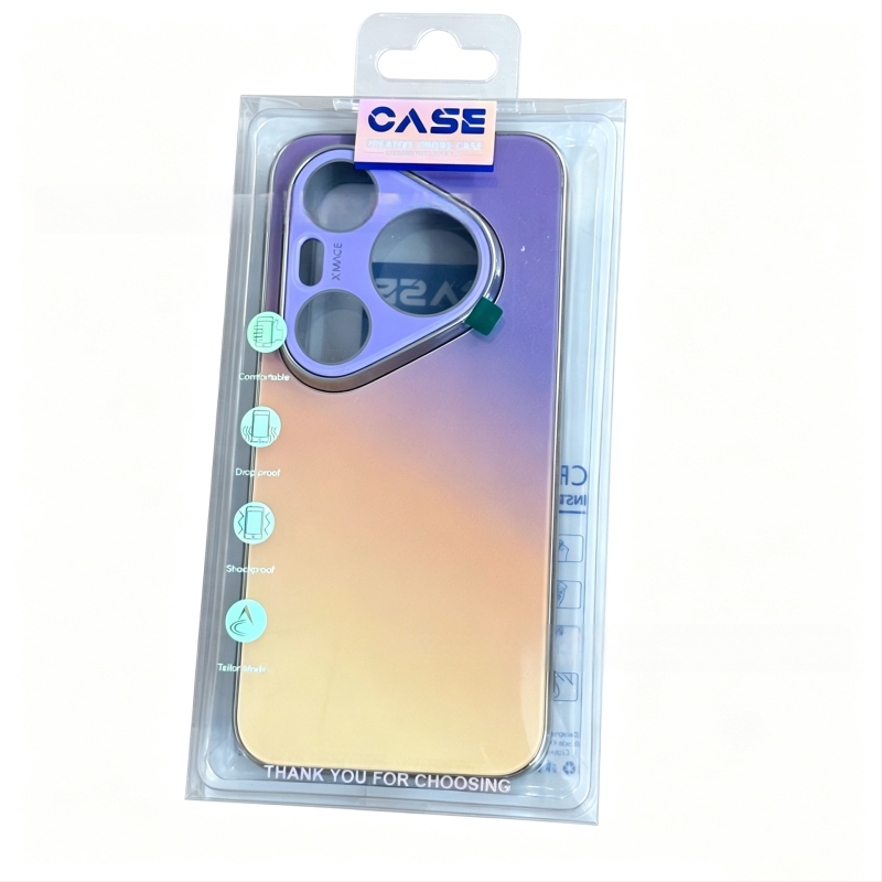 Funda din sticlă cu gradient curcubeu pentru Huawei Pura90Pro și Mate80Pro, protecție electroplată integrală