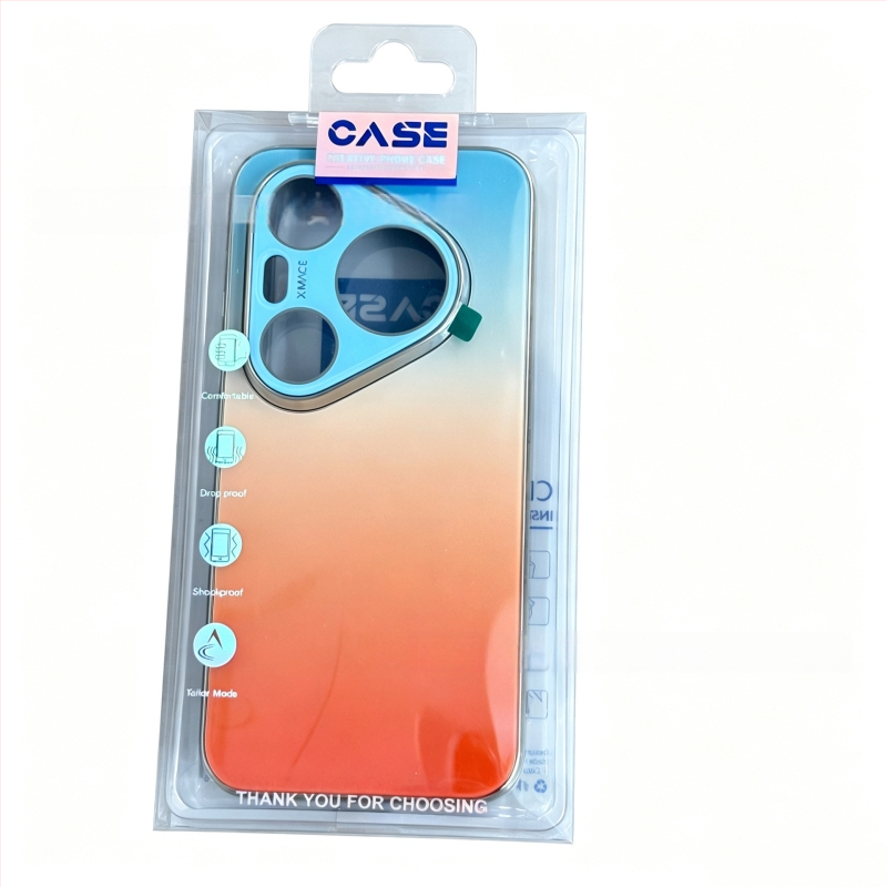Funda din sticlă cu gradient curcubeu pentru Huawei Pura90Pro și Mate80Pro, protecție electroplată integrală