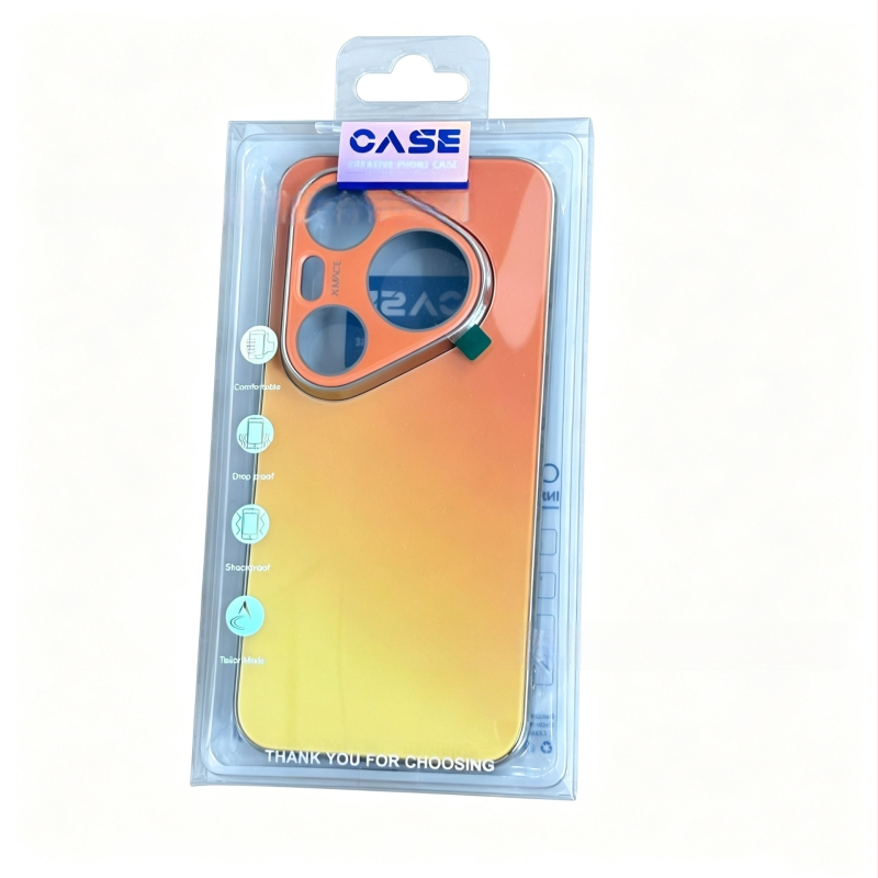 Funda din sticlă cu gradient curcubeu pentru Huawei Pura90Pro și Mate80Pro, protecție electroplată integrală