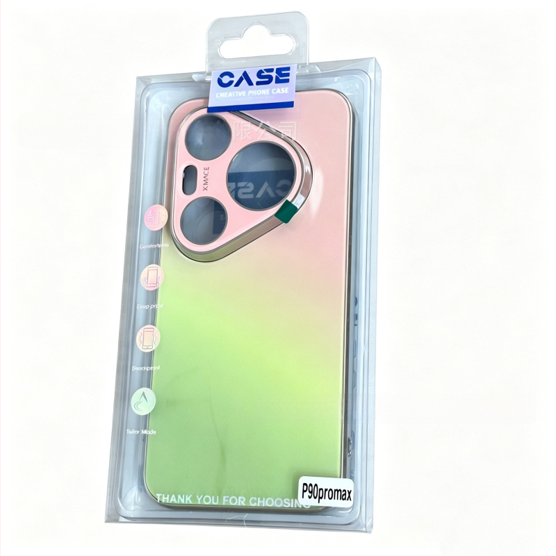 Funda din sticlă cu gradient curcubeu pentru Huawei Pura90Pro și Mate80Pro, protecție electroplată integrală