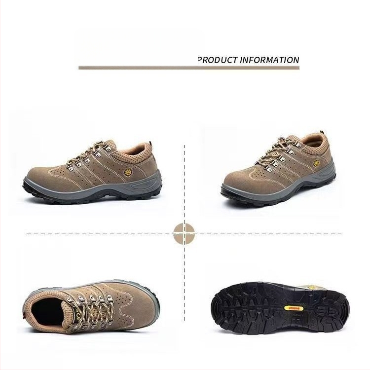 Pantofi de protecție din piele de vițel, cu vârf din oțel, protecție anti-șoc și anti-perforație, rezistenți la uzură, ușori și respirabili