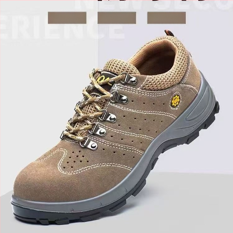 Pantofi de protecție din piele de vițel, cu vârf din oțel, protecție anti-șoc și anti-perforație, rezistenți la uzură, ușori și respirabili