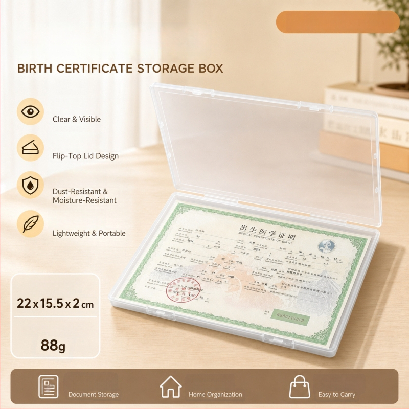 Cutie de depozitare pentru certificatul de naștere, cu husă protectoare pentru certificate medicale și carnetele de vaccin