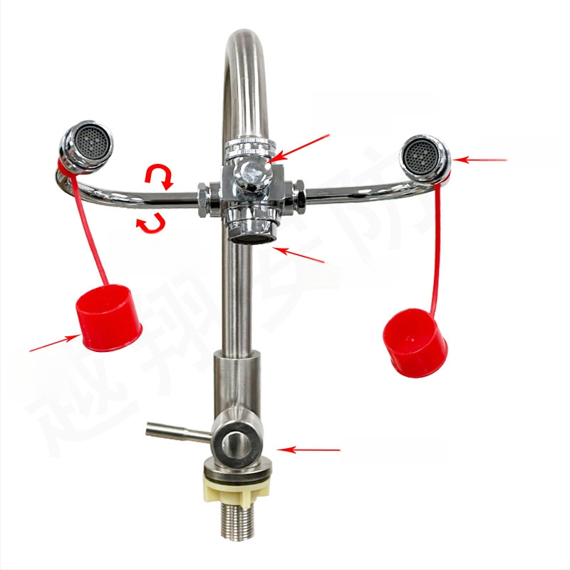 Spălător de ochi de laborator din oțel inoxidabil 304, robinet de bancă, dual-use, model YX-LY-S