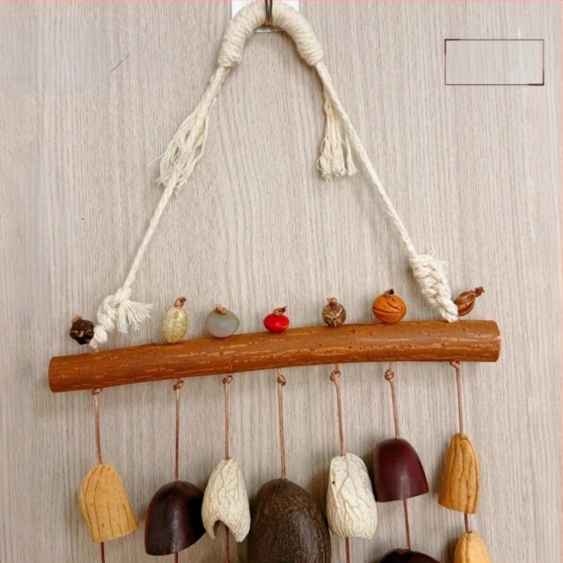 Pandantiv din scoică naturală de fructe cu clopoțel de vânt, decor pentru casă, cadou, stil Instagram.