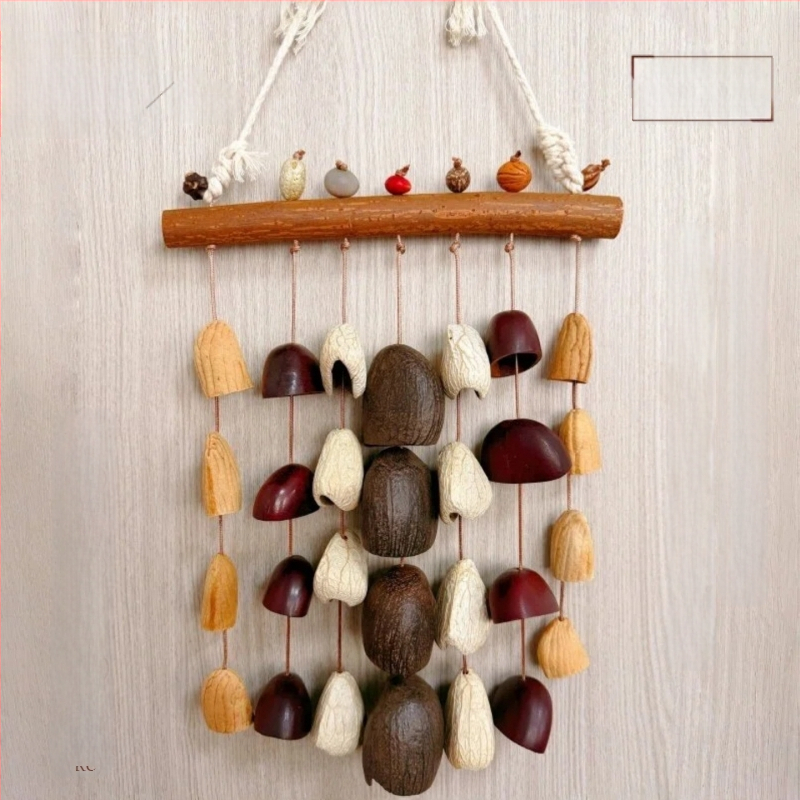 Pandantiv din scoică naturală de fructe cu clopoțel de vânt, decor pentru casă, cadou, stil Instagram.