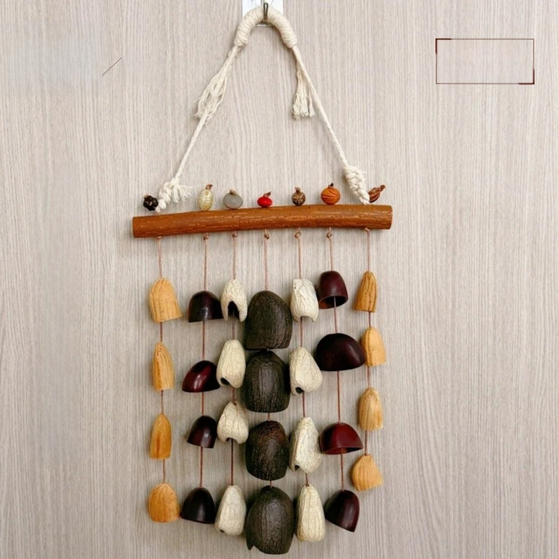Pandantiv din scoică naturală de fructe cu clopoțel de vânt, decor pentru casă, cadou, stil Instagram.