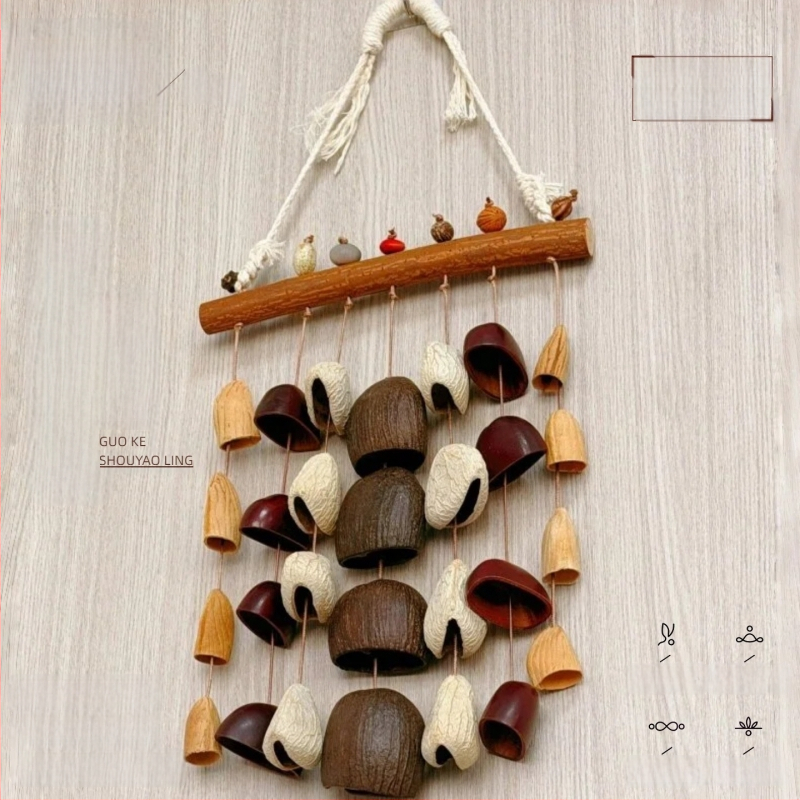 Pandantiv din scoică naturală de fructe cu clopoțel de vânt, decor pentru casă, cadou, stil Instagram.