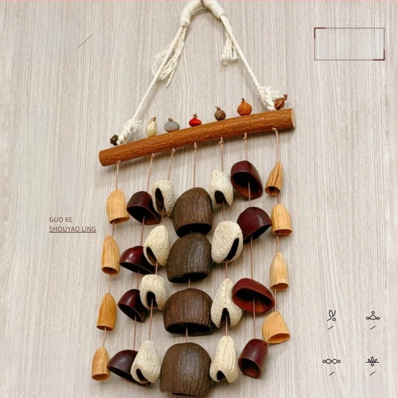 Pandantiv din scoică naturală de fructe cu clopoțel de vânt, decor pentru casă, cadou, stil Instagram.