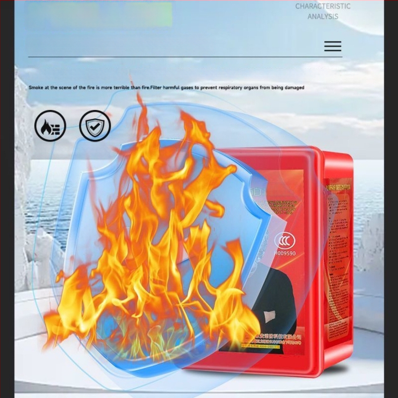Mască de respirație antiincendiu, certificat 3C, protecție antivirus și anti-fum, respirator de evacuare pentru casă și hoteluri
