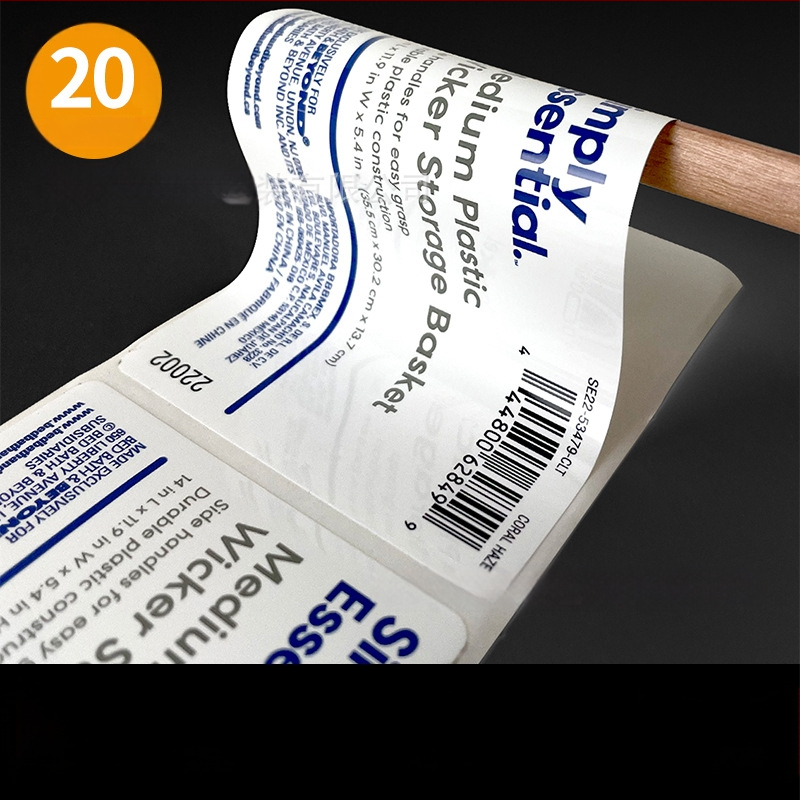 Etichetă PVC transparentă cu ștampilare prin folie, pe rolă personalizabilă, cod QR, logo și etichetă pentru sticlă