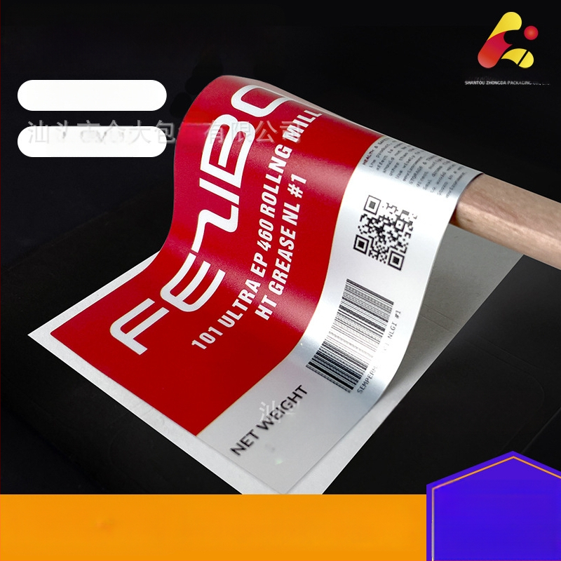 Etichetă PVC transparentă cu ștampilare prin folie, pe rolă personalizabilă, cod QR, logo și etichetă pentru sticlă