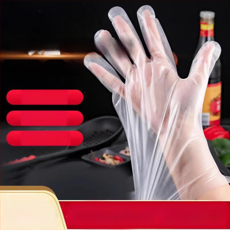 Mănuși de unică folosință CPE extra‑groase, plastic mat, transparente, 100 bucăți, bucătărie și catering