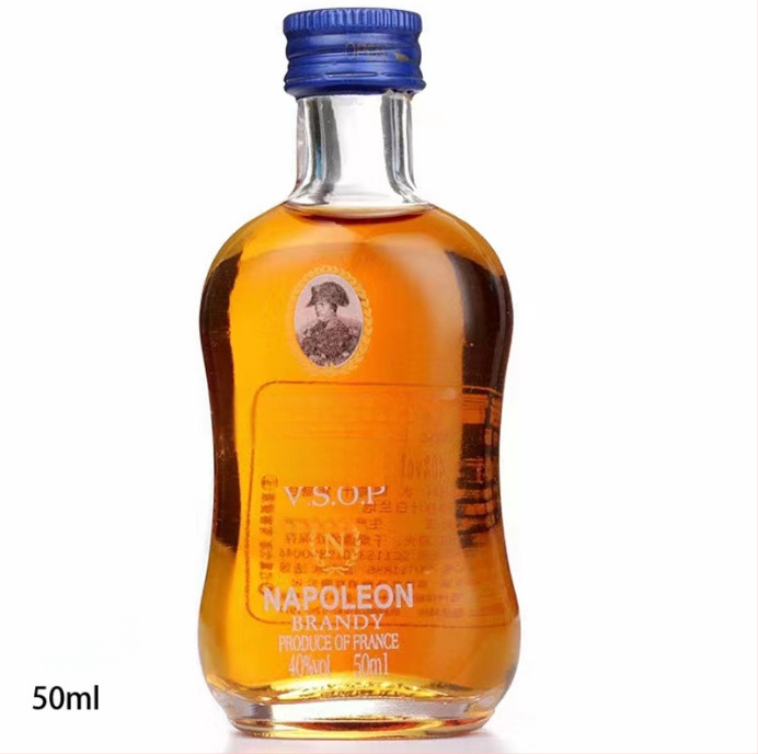 Mini sticlă transparentă de 50 ml, sigilată, recipient gol pentru băuturi spirtoase, degustare