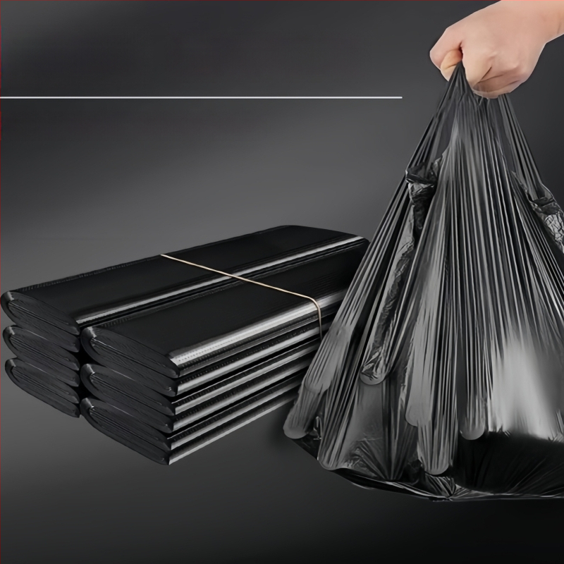 Saci mari de gunoi pentru uz casnic, cu mâner, stil vestă, pentru cămine și birouri, saci de plastic pentru gunoi de bucătărie