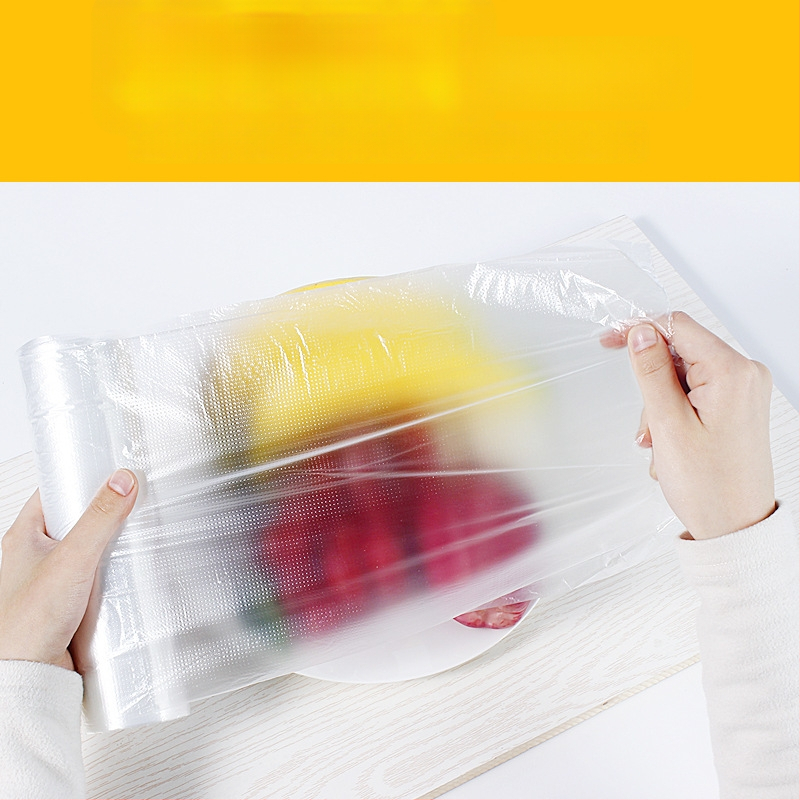 Saci de conservare cu deschidere plată, în rolă, pentru bucătărie, extra-large, transparente, din plastic pentru alimente, groși