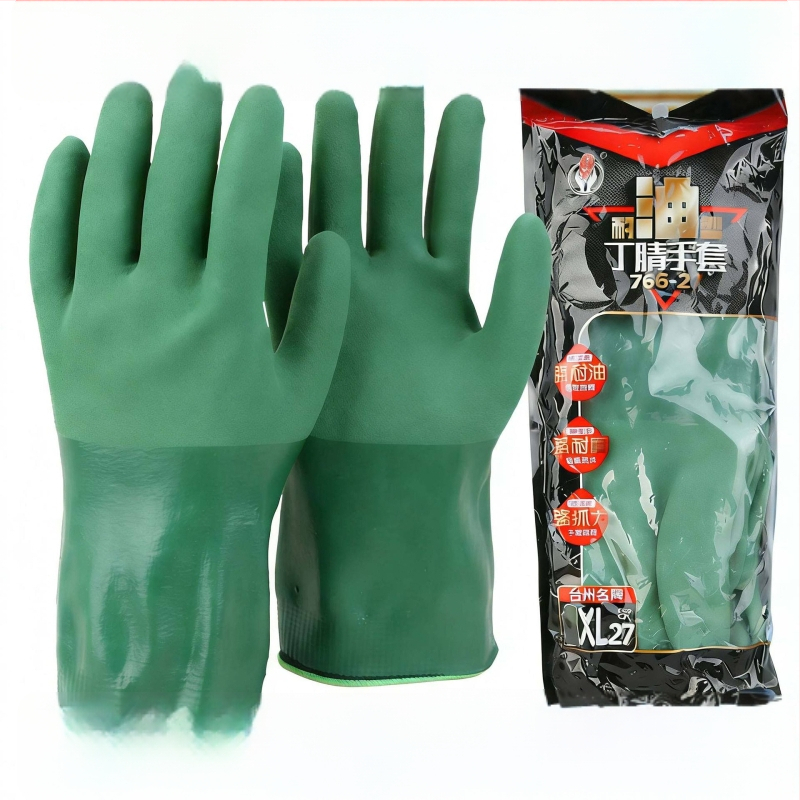 Spring Bud 766-27 Mănuși nitril verzi, impermeabile și rezistente la ulei, fără miros, pentru produse acvatice, manipularea peștelui, utilaje și protecție chimică