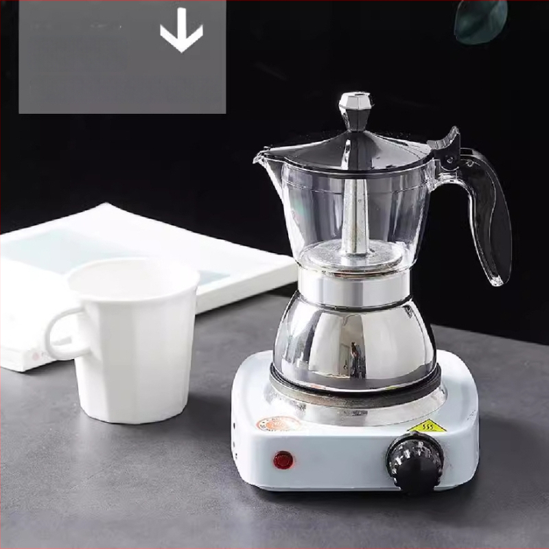 Cafetieră moka pentru uz casnic, oțel inoxidabil, stil italian, set pentru prepararea cafelei acasă