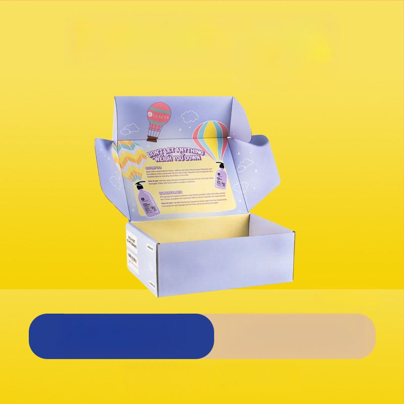 Cutie de ambalaj colorată imprimată pentru lenjerie și îmbrăcăminte, carton ondulat, producție mică de serii personalizate, cutie în stil avion