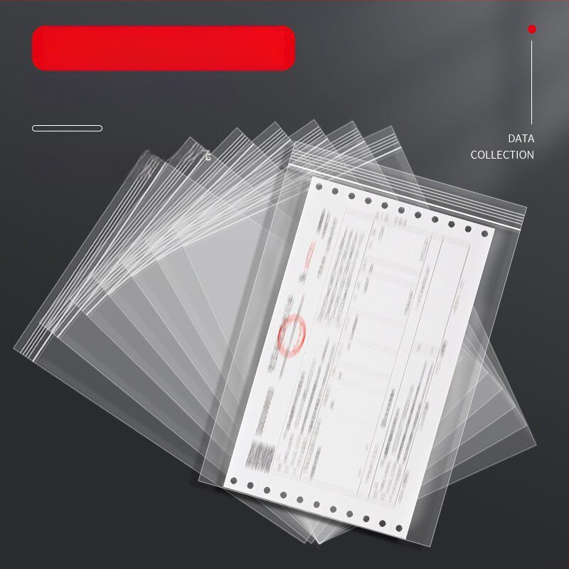 Pungi cu autoseal pentru facturi, transparente, 18×28 cm, pentru documente și chitanțe TVA