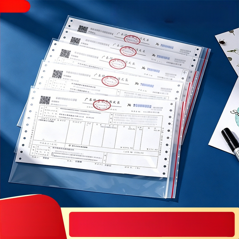 Pungi cu autoseal pentru facturi, transparente, 18×28 cm, pentru documente și chitanțe TVA