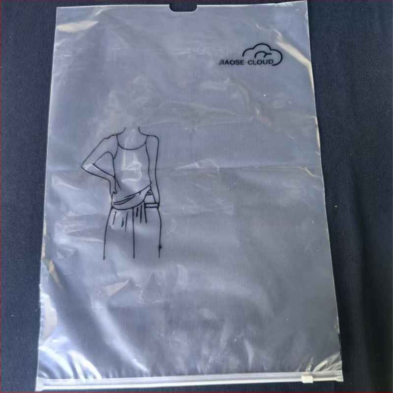 Sac de depozitare pentru lenjerie feminină, cu cârlig pentru agățat și fermoar, material PE, ambalaj transparent