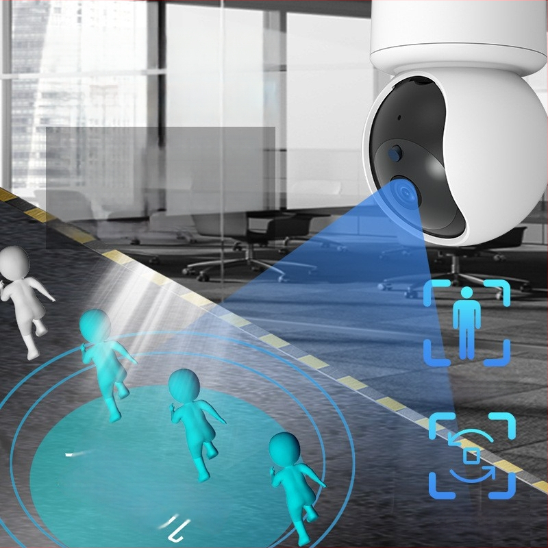 Cameră de supraveghere cu vedere de noapte HD, wireless, pentru interior, IP, pan-tilt, Wi-Fi