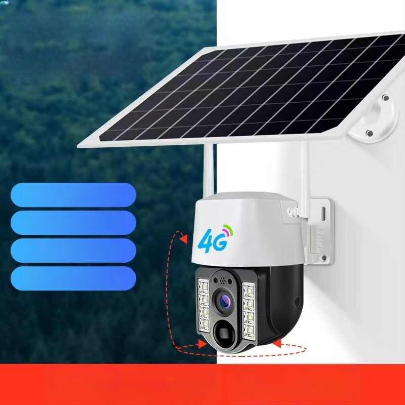 V380 cameră de supraveghere wireless pentru exterior, alimentată cu energie solară, Wi-Fi și monitorizare de la distanță