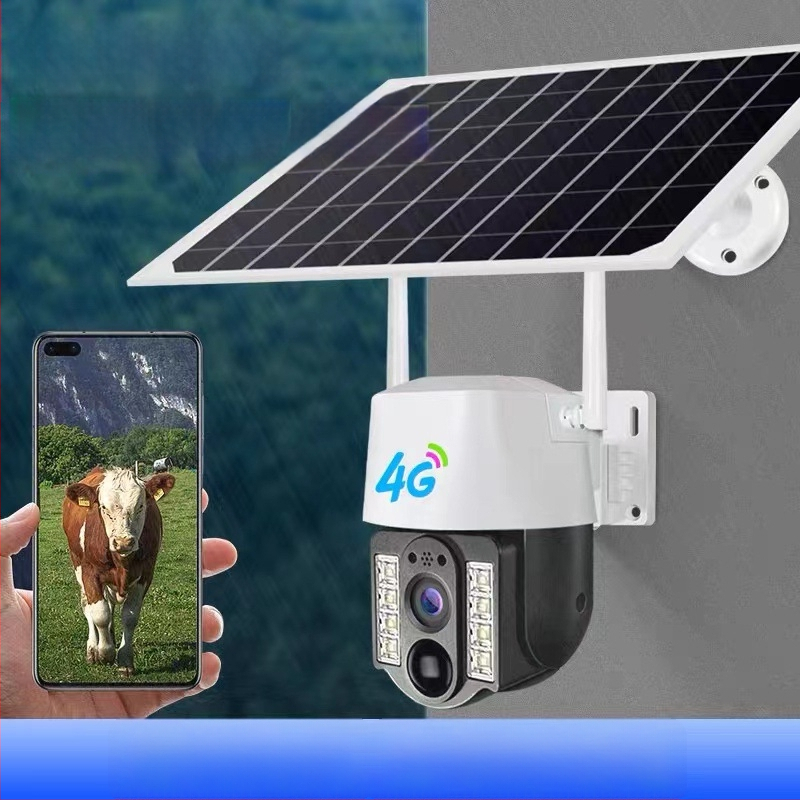 V380 cameră de supraveghere wireless pentru exterior, alimentată cu energie solară, Wi-Fi și monitorizare de la distanță