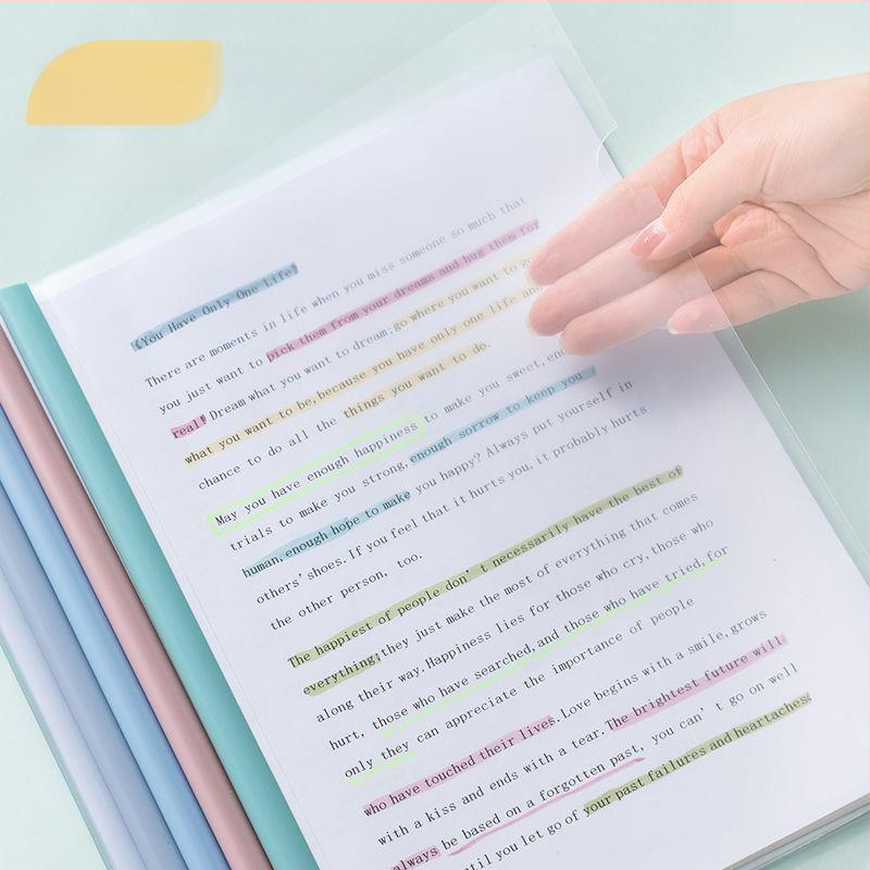 Dosar A4 cu inserții transparente și clemă cu tijă – clips în formă de picătură pentru documente școlare