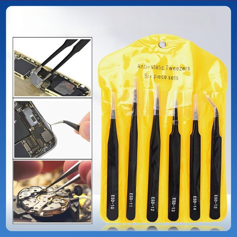 Pince mici de înaltă precizie, oțel inoxidabil antistatic, vârfuri ascuțite și curbate, unealtă pentru îndepărtarea fibrelor din cuibul de păsări, pense pentru repararea mașinii de cusut