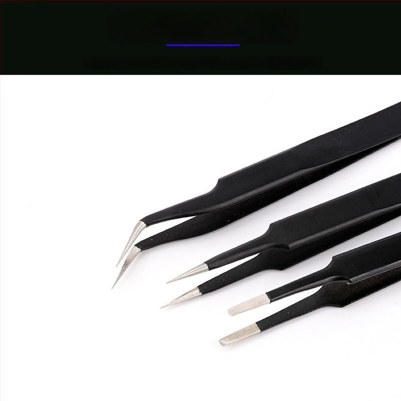 Pince mici de înaltă precizie, oțel inoxidabil antistatic, vârfuri ascuțite și curbate, unealtă pentru îndepărtarea fibrelor din cuibul de păsări, pense pentru repararea mașinii de cusut