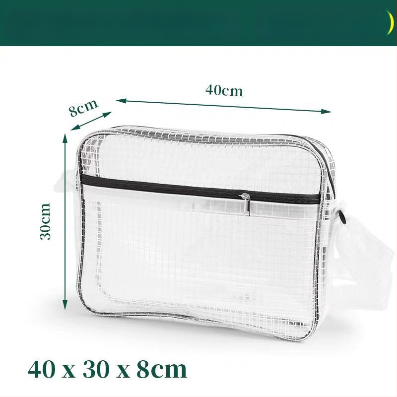 Geantă pentru unelte din PVC, antistat, transparentă cu plasă, fără praf, impermeabilă, dimensiuni 40×30×8 cm