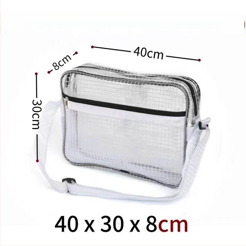 Geantă pentru unelte din PVC, antistat, transparentă cu plasă, fără praf, impermeabilă, dimensiuni 40×30×8 cm