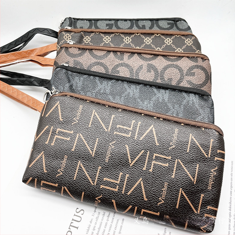 Geantă de telefon din PU, cu curea de mână, portofel cu fermoar pentru monede, clutch feminin cu model geometric