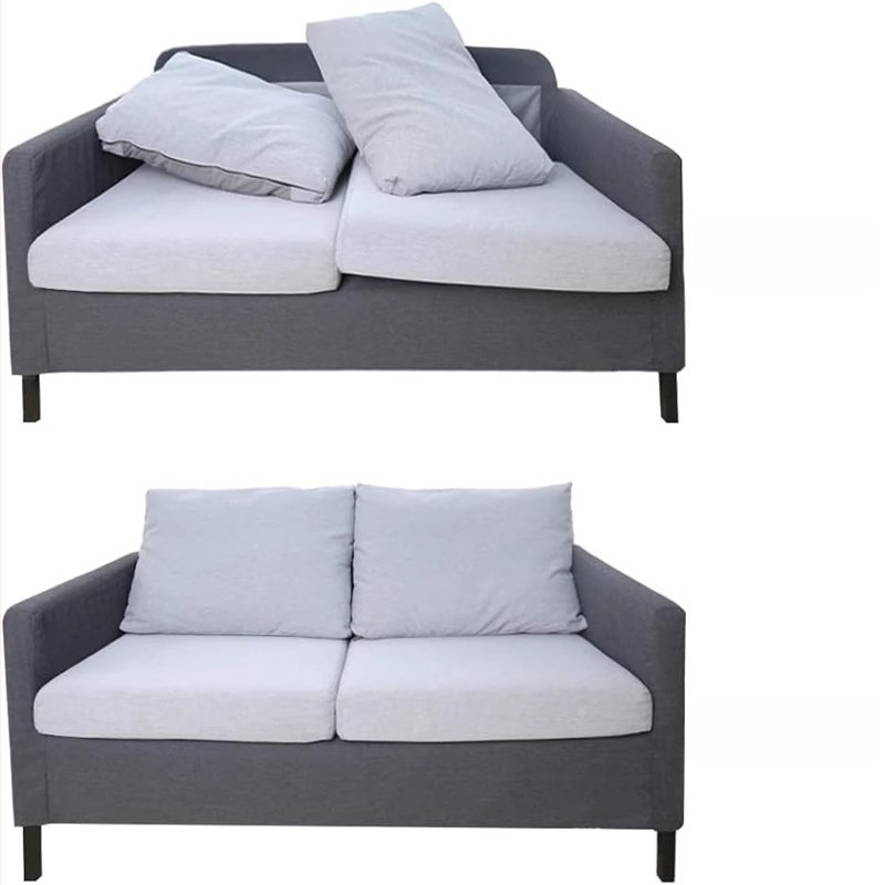 Husa de canapea cu Velcro pentru fixarea pernelor, material nylon-poliester 50/50, spate aderent puternic și închidere cu cârlig și buclă pentru anti-derapare la spate.
