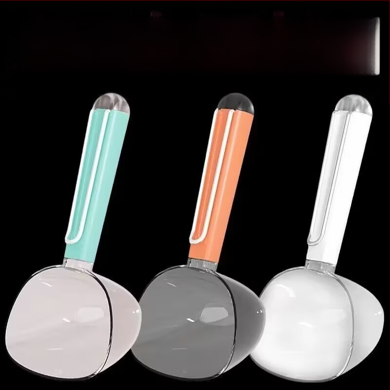 Lingură multifuncțională de bucătărie pentru cereale, cu lingură de măsurare, lingură pentru noodles și clips de sigilare a pachetelor de gustări